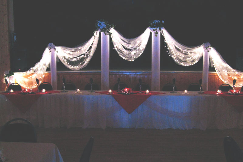 Head Table with lights - on Dance Floor